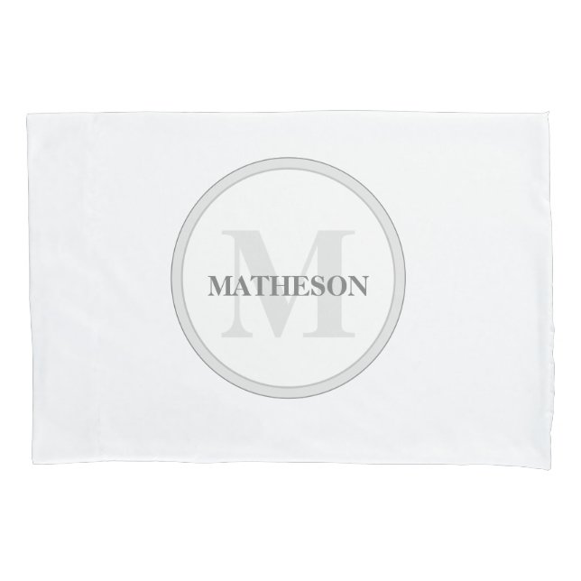 Monogram Hotel Guest personalised chic Pillowcase (Front-Left)
