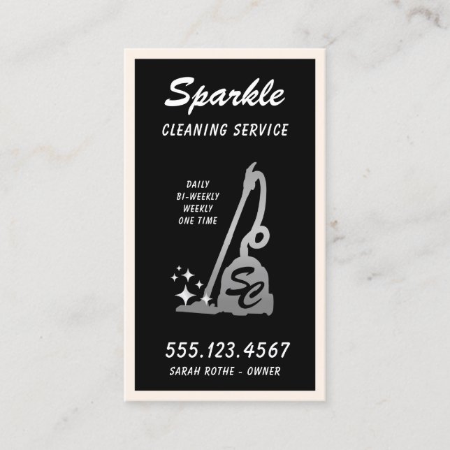 Monogram House Cleaning Service, Maid Calling Card (Front)