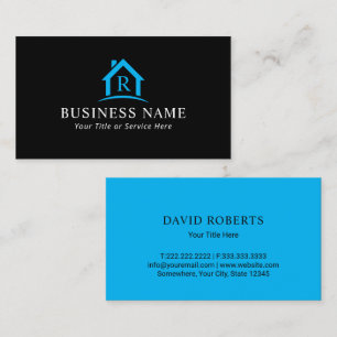 Monogram House Logo Real Estate Realtor Business Card
