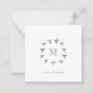 Monogram Hummingbird Card
