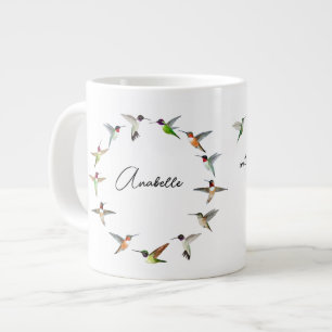 Monogram Hummingbird Large Coffee Mug