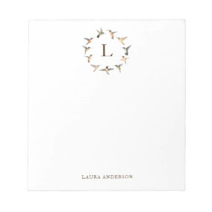 Monogram Hummingbird Post-it Notes