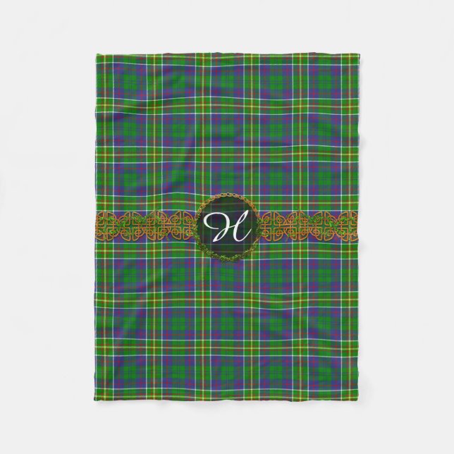 Monogram Hunter Tartan Fleece Blanket (Front)