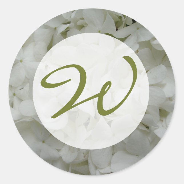 Monogram Hydrangea Sticker (Front)