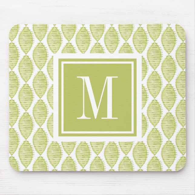 Monogram | Hygge Flowers Pattern Mouse Mat (Front)
