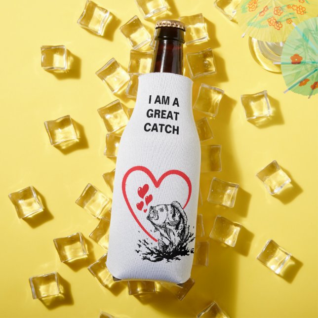 Monogram I AM A GREAT CATCH Love Fishing Bottle Cooler (In Situ Summer)