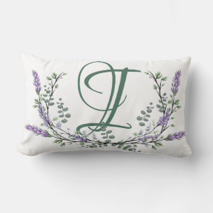 Monogram I Lavender Eucalyptus Lumbar Cushion