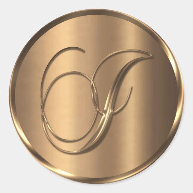 Monogram I NONMETALLIC Bronze Envelope Seal (Front)