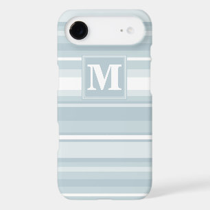 Monogram ice blue stripes