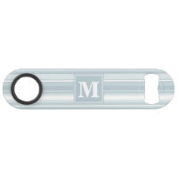 Monogram ice blue stripes