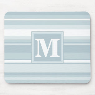 Monogram ice blue stripes mouse mat