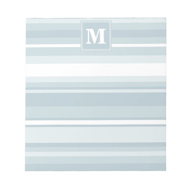 Monogram ice blue stripes notepad (Front)
