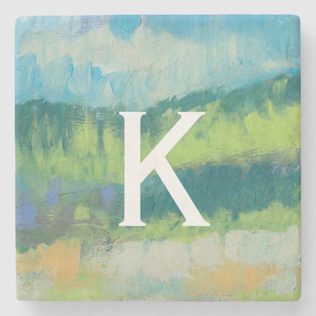 Monogram | Impasto Field II Stone Coaster (Front)