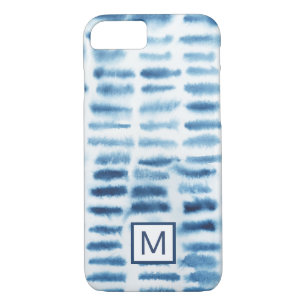 Monogram   Indigio Watercolor Print iPhone 8/7 Case