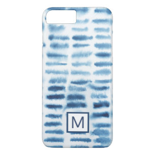 Monogram   Indigio Watercolor Print iPhone 8 Plus/7 Plus Case