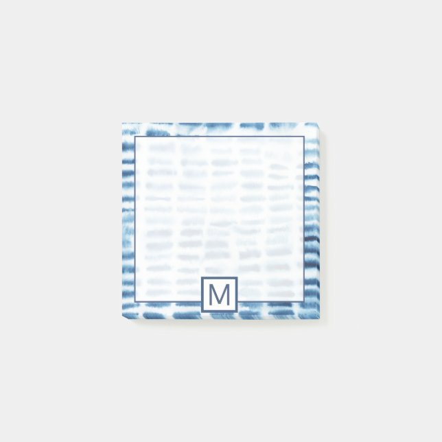 Monogram | Indigio Watercolor Print Post-it Notes (Front)