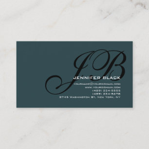 Monogram Indigo Black Colour Tones Business Card