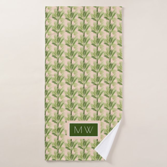 Monogram | Indoor Oasis | Palm Tree Pattern Bath Towel Set (Bath Towel)