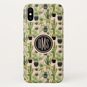 Monogram   Indoor Oasis   Plant Lineup Pattern iPhone X Case