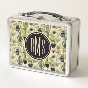 Monogram   Indoor Oasis   Plant Lineup Pattern Metal Lunch Box