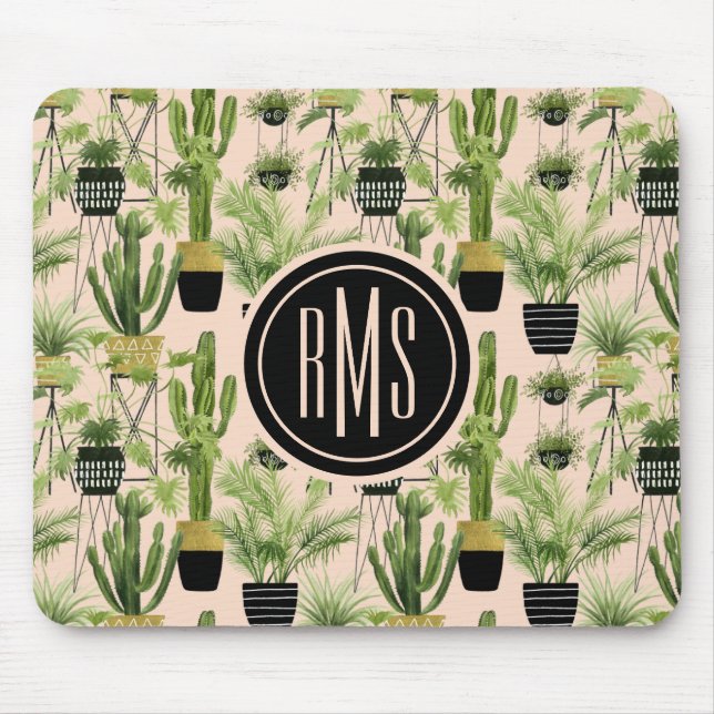 Monogram | Indoor Oasis | Plant Lineup Pattern Mouse Mat (Front)