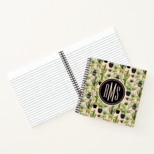 Monogram Indoor Oasis Plant Lineup Pattern Notebook