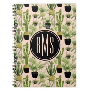 Monogram Indoor Oasis Plant Lineup Pattern Notebook