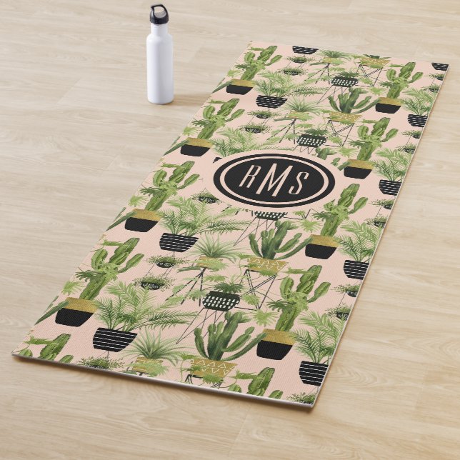 Monogram | Indoor Oasis | Plant Lineup Pattern Yoga Mat (In Situ)
