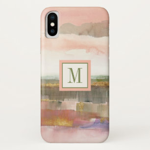 Monogram Influence of Line and Color Gold Crop iPhone X Case