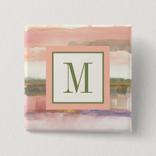 Monogram Influence of Line and Colour Gold Crop 15 Cm Square Badge