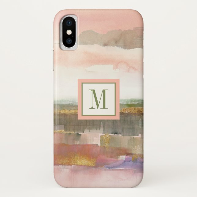 Monogram | Influence of Line and Colour Gold Crop Case-Mate iPhone Case (Back)
