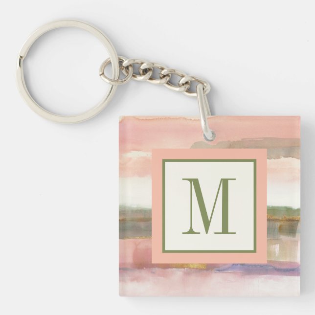 Monogram | Influence of Line and Colour Gold Crop Key Ring (Front)