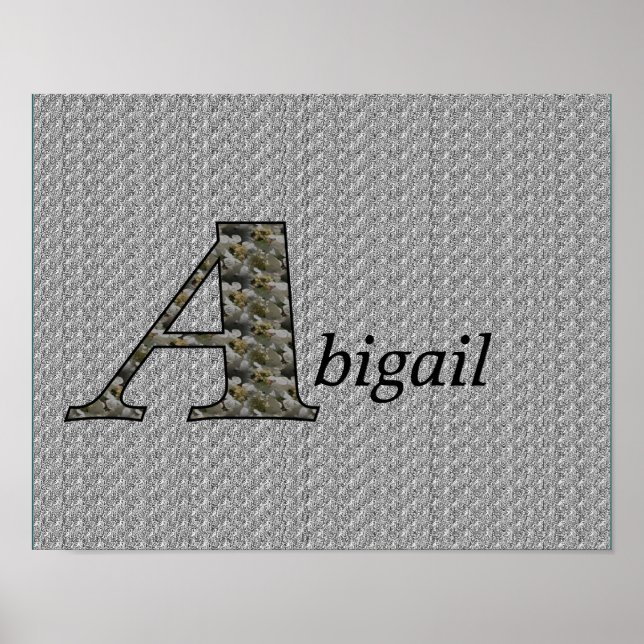 Monogram Initial A Hydrangea Flower Personalised Poster (Front)