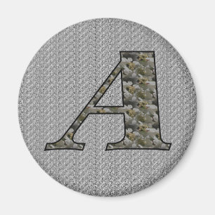 Monogram Initial A Hydrangea Flowers Magnet