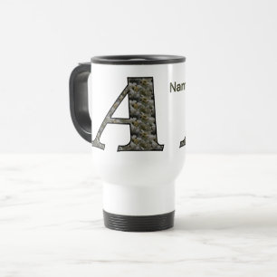 Monogram Initial A Hydrangea Flowers Personalised Travel Mug