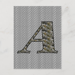 Monogram Initial A Hydrangea Flowers Postcard