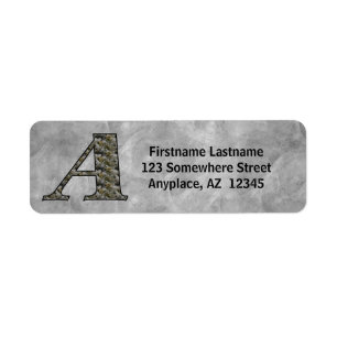 Monogram Initial A Hydrangea Return Address 
