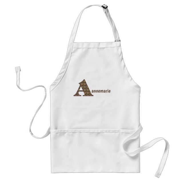 Monogram Initial A Name Floral Personalized Standard Apron (Front)