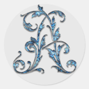 monogram initial A stickers