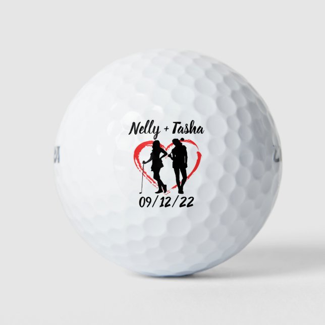Monogram Initial and Name Personalised  Golf Balls (Front)