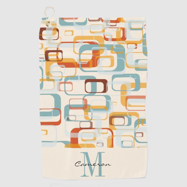 Monogram Initial and Name Personalised  Golf Towel (Front)