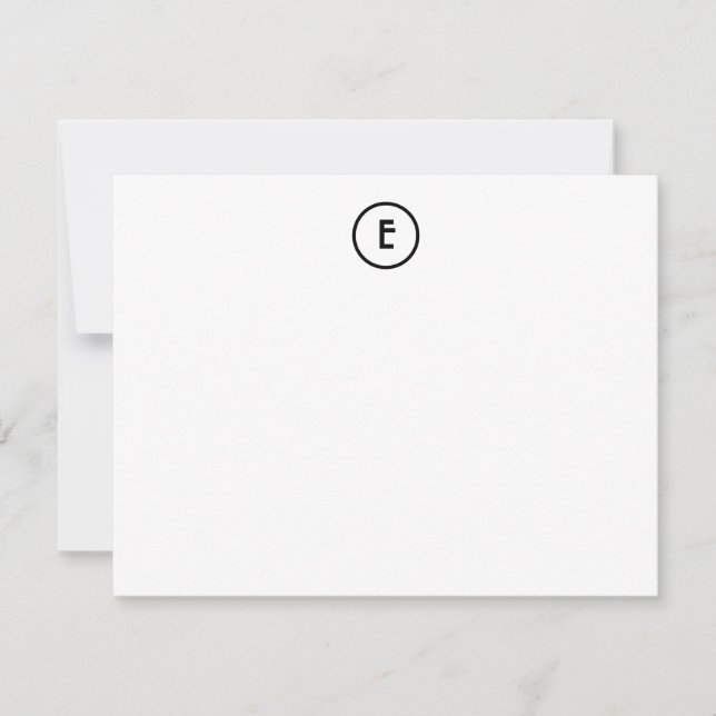Monogram Initial Art Deco Vintage Elegant Flat Card (Front)