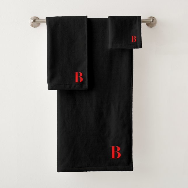 MONOGRAM INITIAL B BATH TOWEL SET (Insitu)