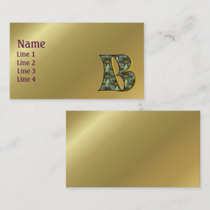 Monogram Initial B Daisies Floral Art Business Card