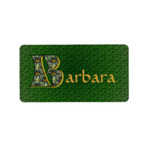 Monogram Initial B Daisies Floral Art Personalised Label