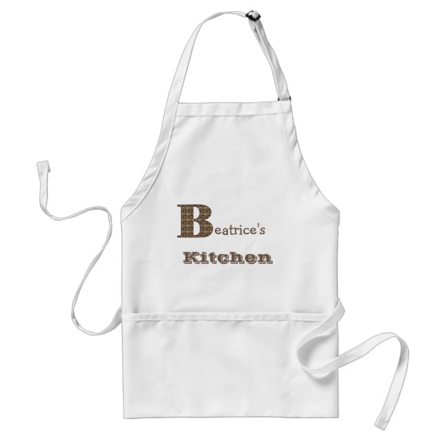 Monogram Initial B Floral Personalised Standard Apron (Front)
