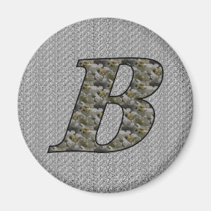 Monogram Initial B Hydrangea Flowers Magnet