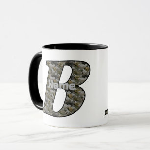 Monogram Initial B Hydrangea Flowers Personalised Mug