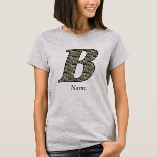 Monogram Initial B Hydrangea Flowers Personalised T-Shirt