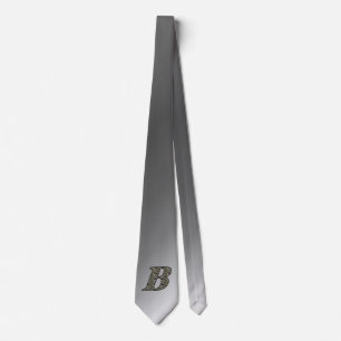 Monogram Initial B Hydrangea Flowers Tie